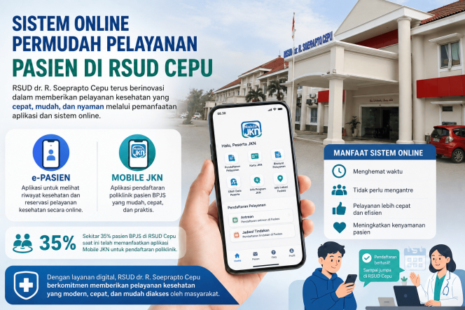 
					Sistem Online Permudah Pelayanan Pasien di RSUD Cepu ‎