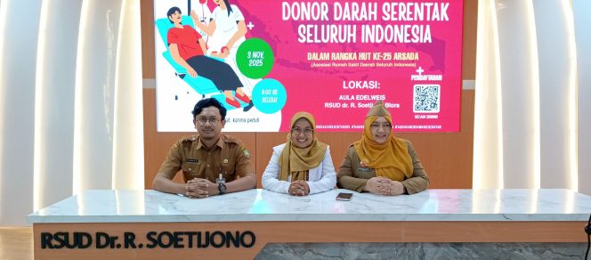 
					RSUD dr. R. Soetijono Blora Gelar Donor Darah Serentak HUT ke-25 ARSADA, Catatkan Rekor MURI