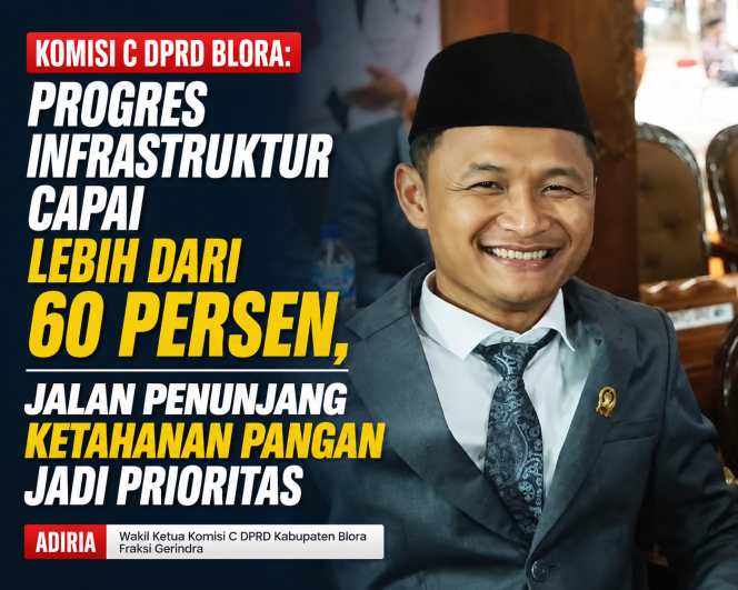 
					Komisi C DPRD Blora: Progres Infrastruktur Capai Lebih dari 60 Persen, Jalan Penunjang Ketahanan Pangan Jadi Prioritas